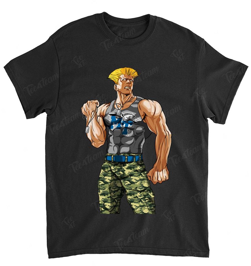 NCAA Middle Tennessee Blue Raiders 047 Guile Nintendo Street Fighter Shirt Size S-5xl