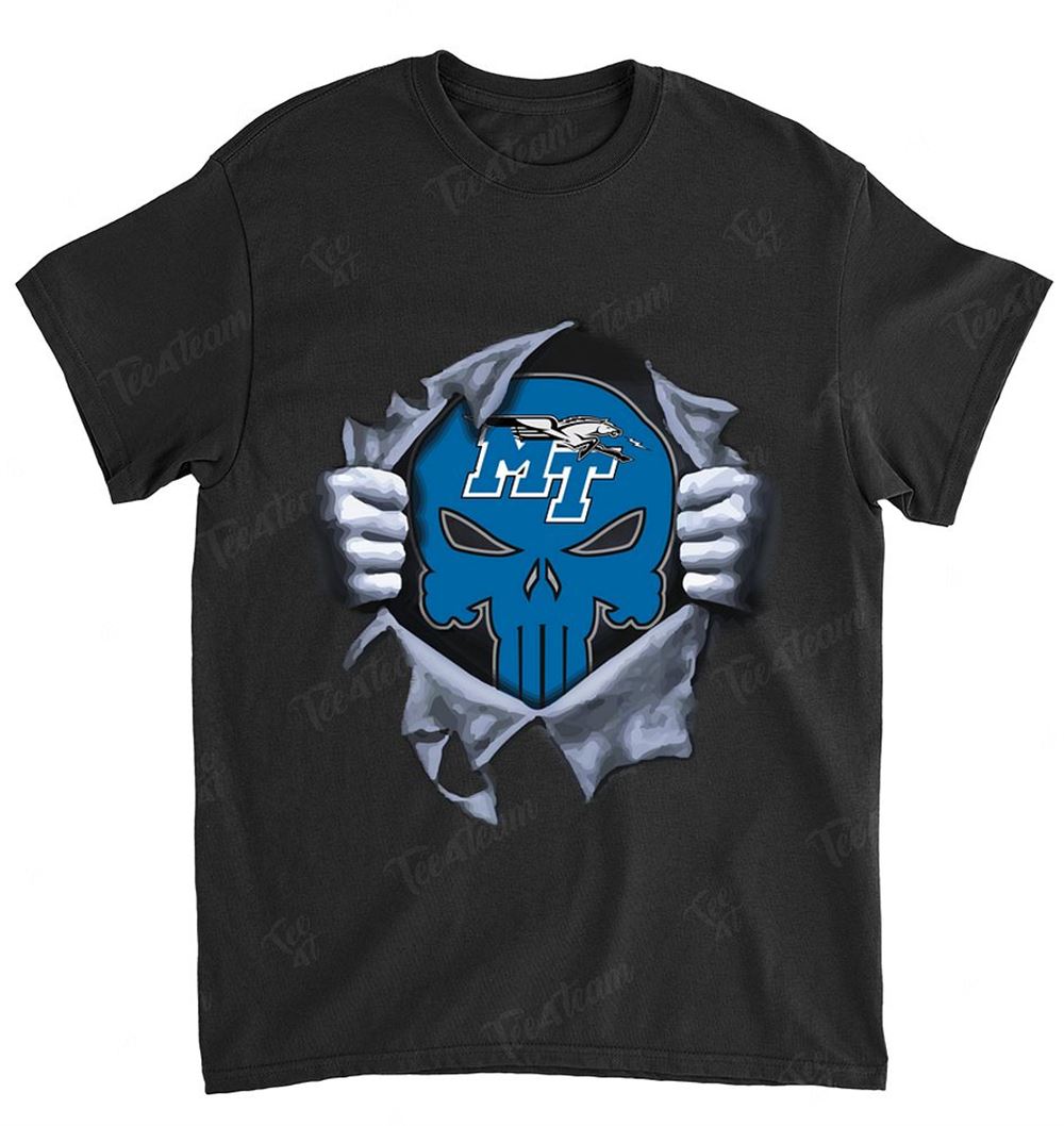 NCAA Middle Tennessee Blue Raiders 075 Punisher Logo Dc Marvel Jersey Superhero Avenger Shirt Size S-5xl