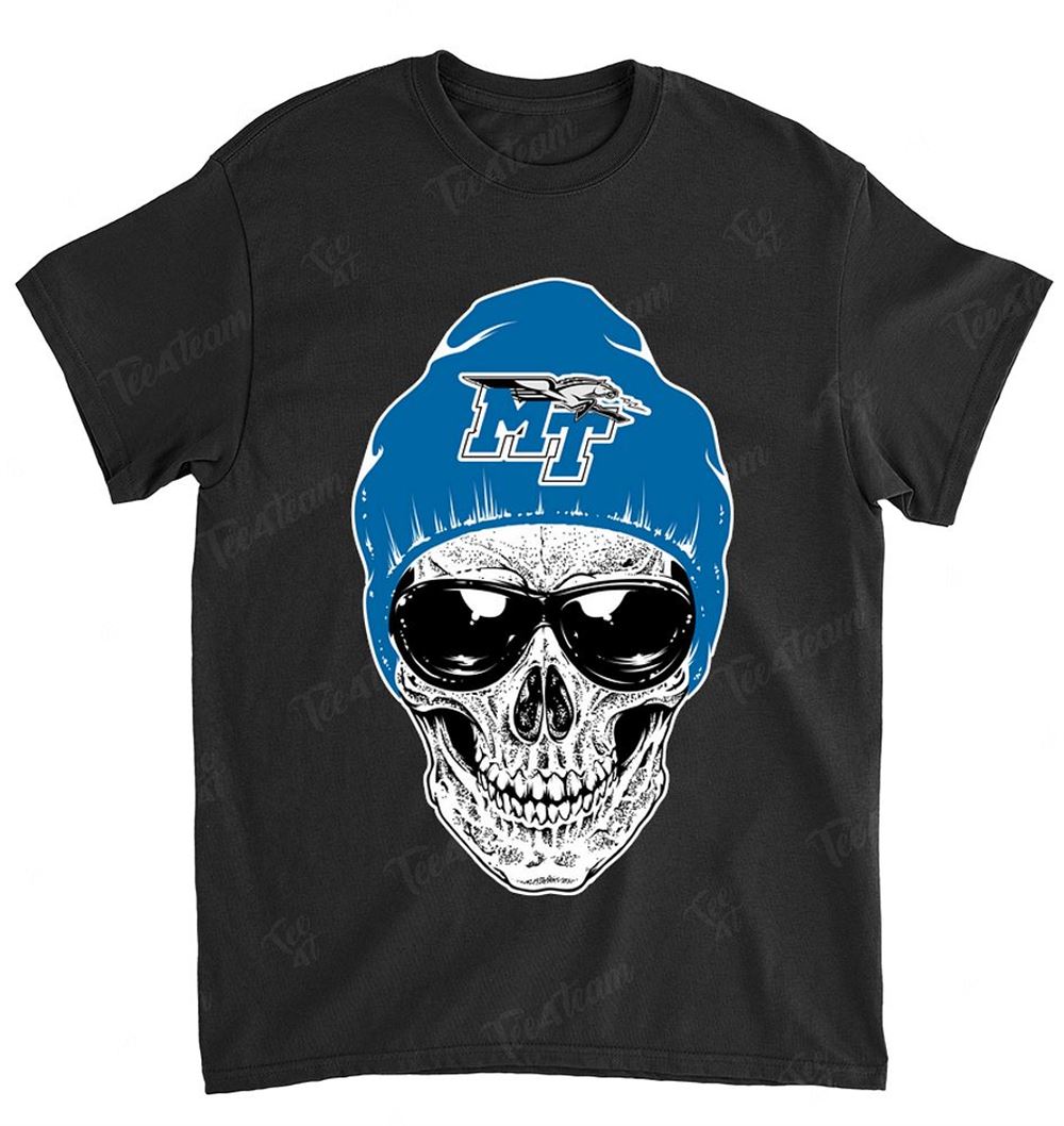 NCAA Middle Tennessee Blue Raiders 079 Skull Rock With Beanie Shirt Tshirt For Fan
