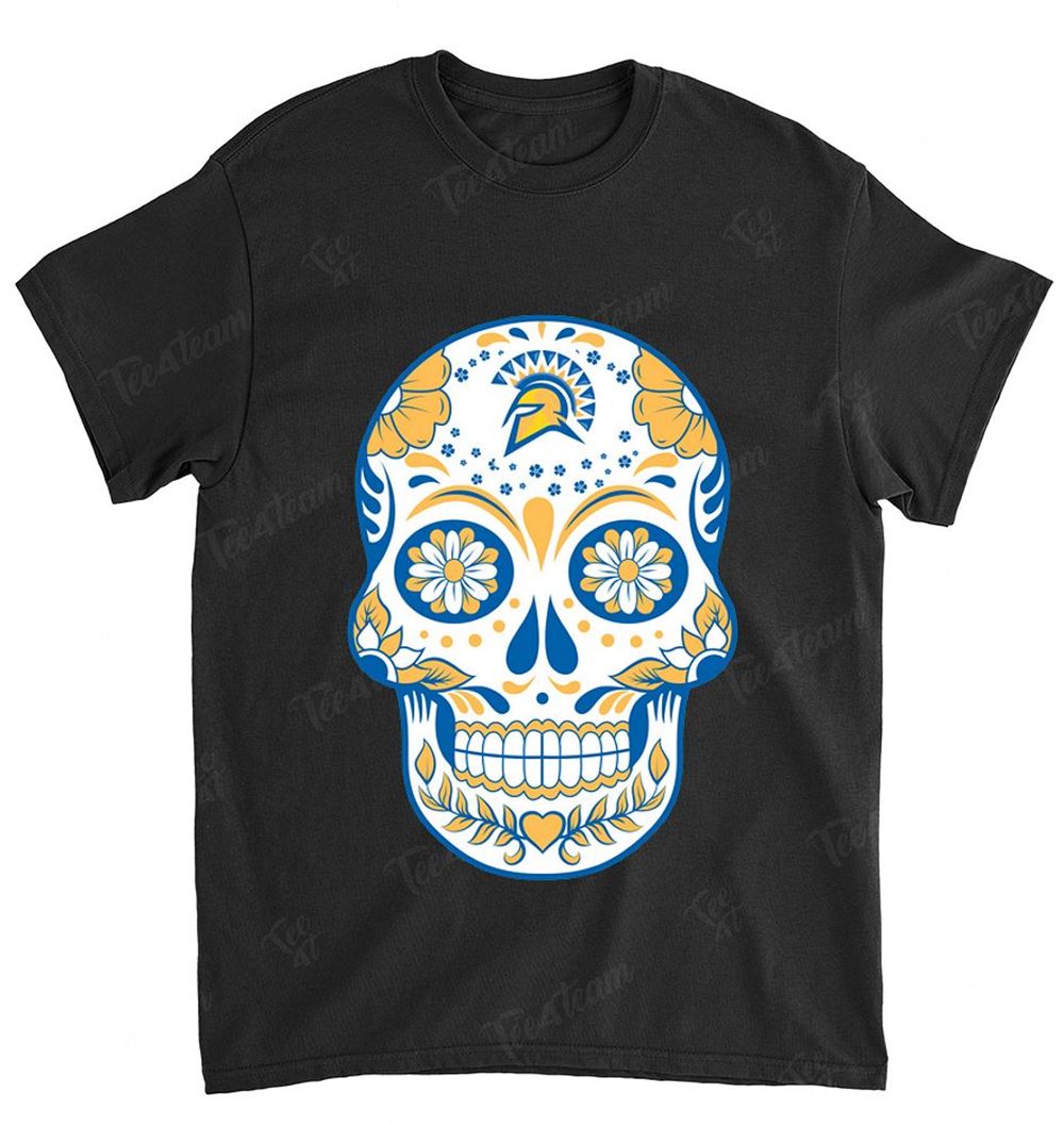 NCAA San Jose State Spartans 081 Skull Rock With Flower Shirt Tshirt For Fan