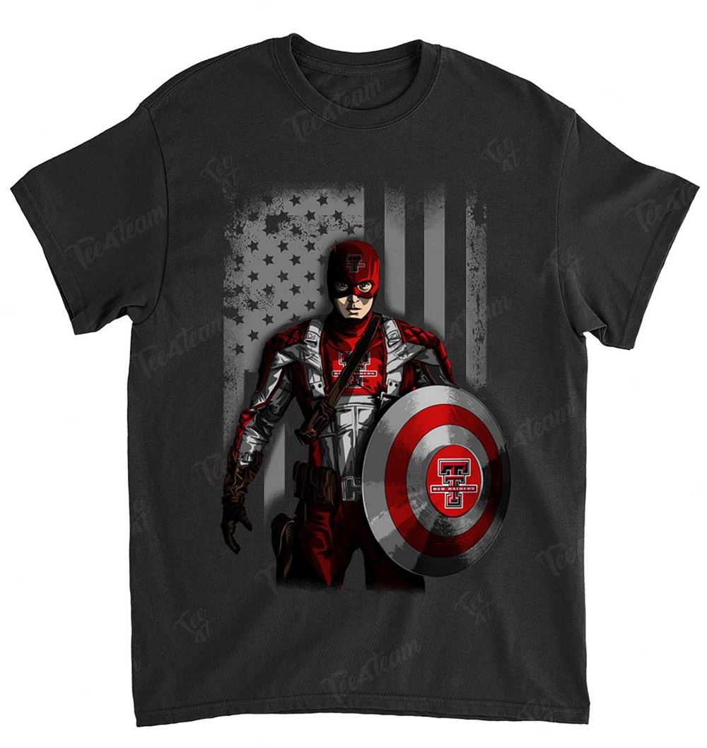 NCAA Texas Tech Red Raiders 016 Captain Flag Dc Marvel Jersey Superhero Avenger Shirt Size S-5xl