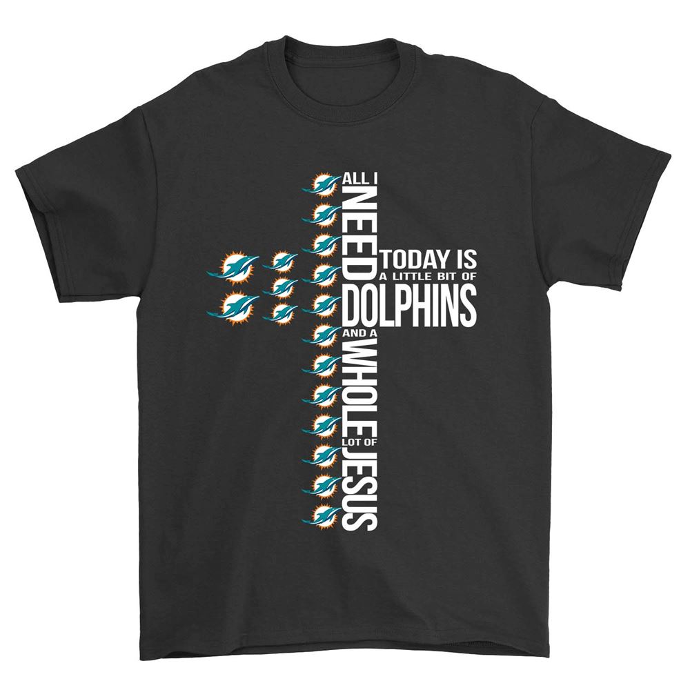 All I Need To Day Is A Little Bit Of Dolphins And A Whole Lot Of Jesus Shirt Gift For Fan
