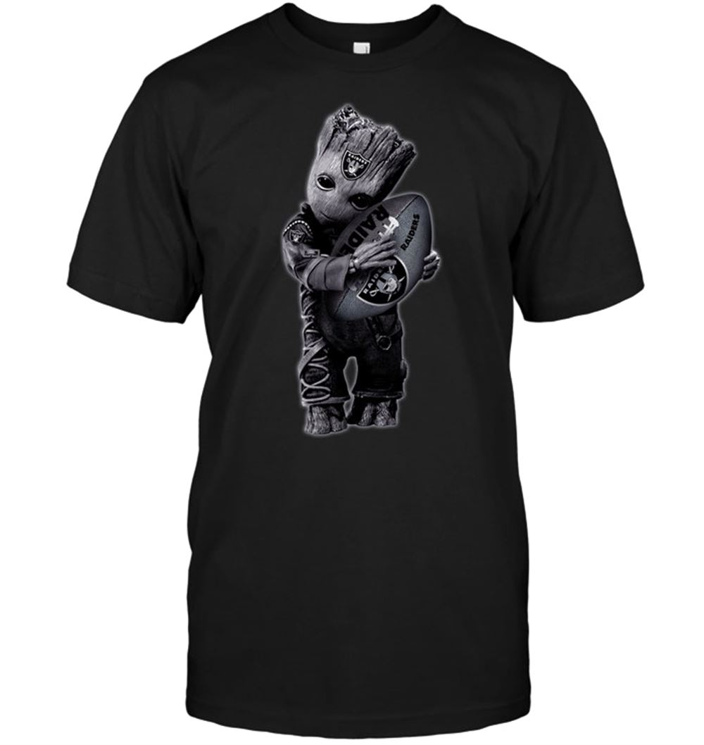 Baby Groot Hug Oakland Las Vergas Raiders Football NFL Shirt Size Up To 5xl