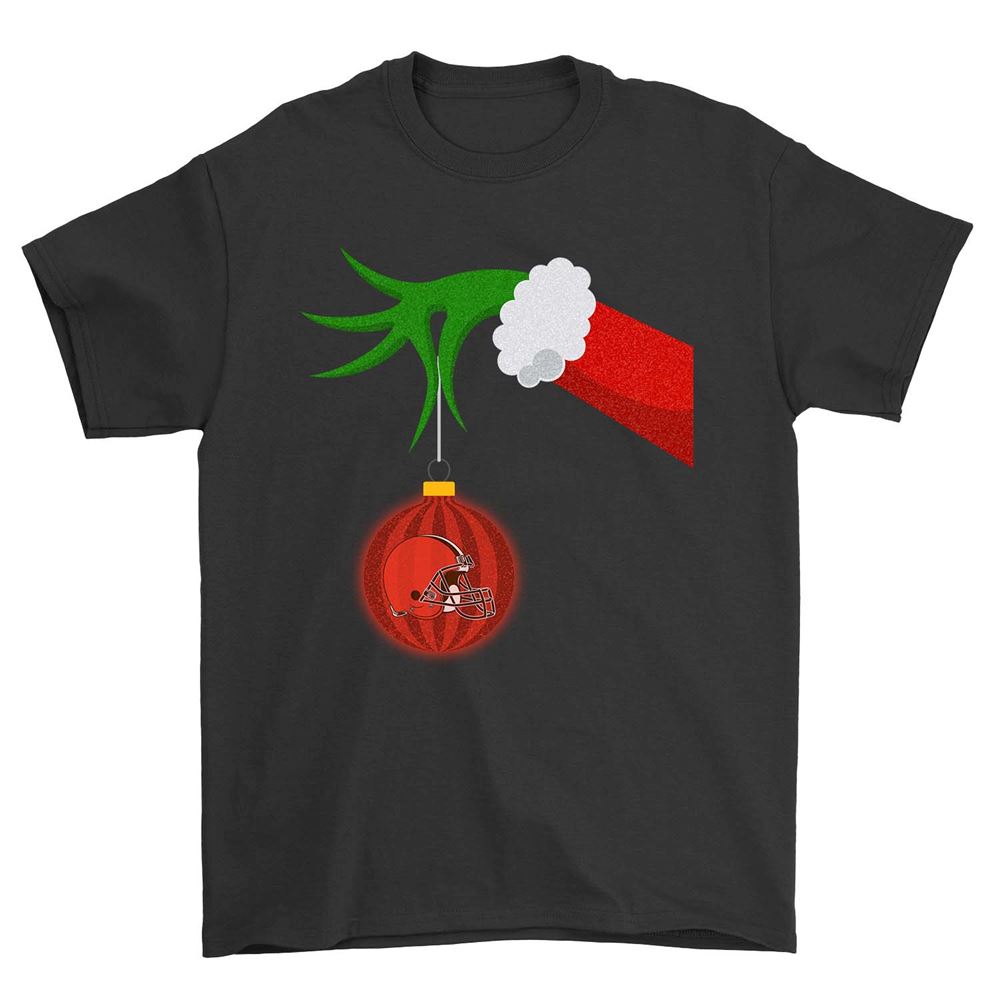 Grinch Hand Merry Christmas Cleveland Browns Shirt