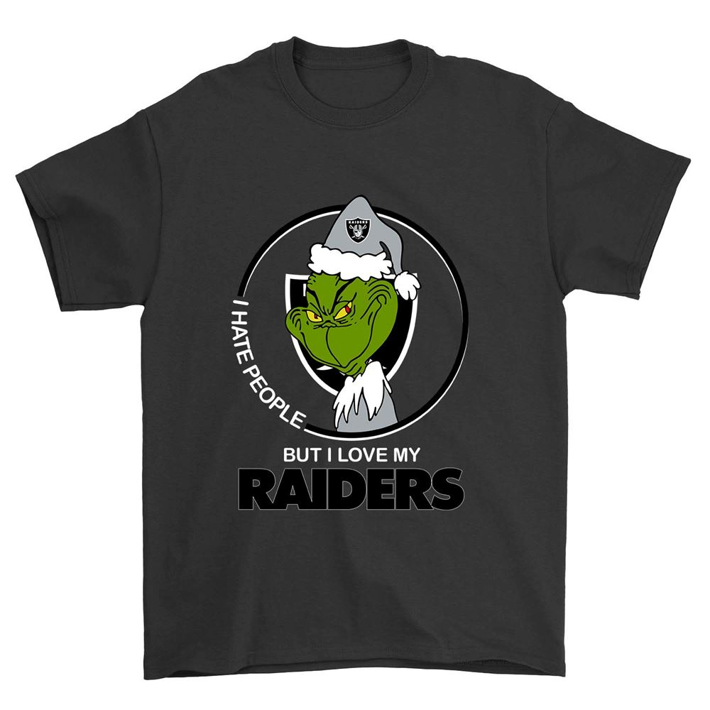 Grinch I Hate People But I Love My Raiders Oakland Las Vergas Raiders Shirt Size Up To 5xl