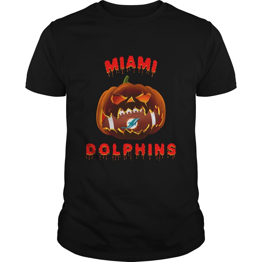 Halloween Pumpkin Miami Dolphins NFL Shirt Size S-5xl