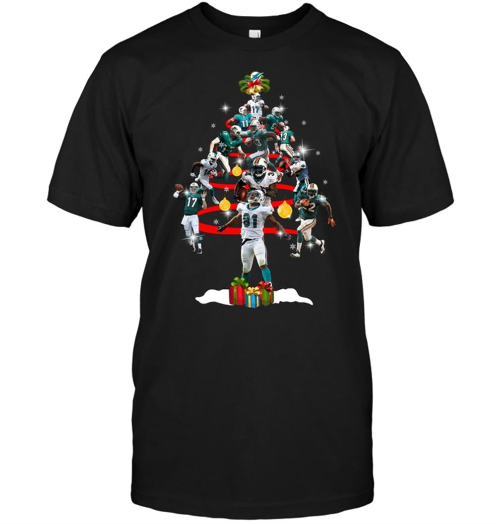 Miami Dolphins Players Christmas Tree Shirt Tshirt For Fan