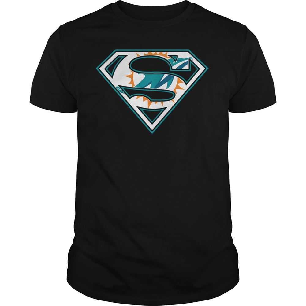 Miami Dolphins Superman Logo Shirt Size Up To 5xl
