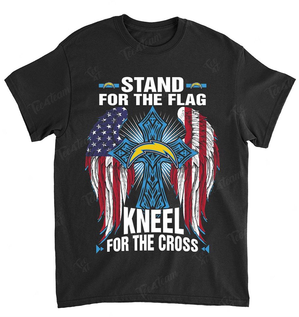 NFL Los Angeles Chargers 000 Stand For The Flag Knee For The Cross Shirt Size Up To 5xl