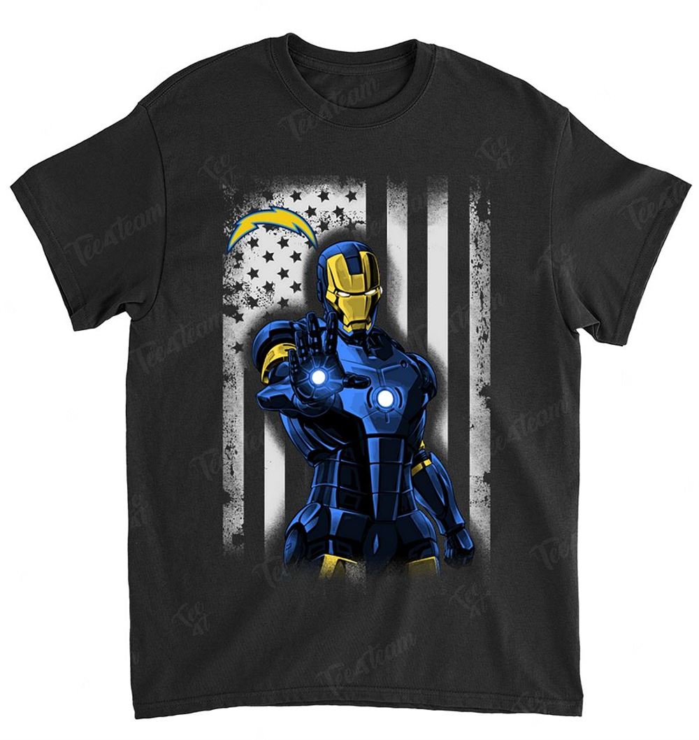NFL Los Angeles Chargers 019 Ironman Flag Dc Marvel Jersey Superhero Avenger Shirt Size Up To 5xl