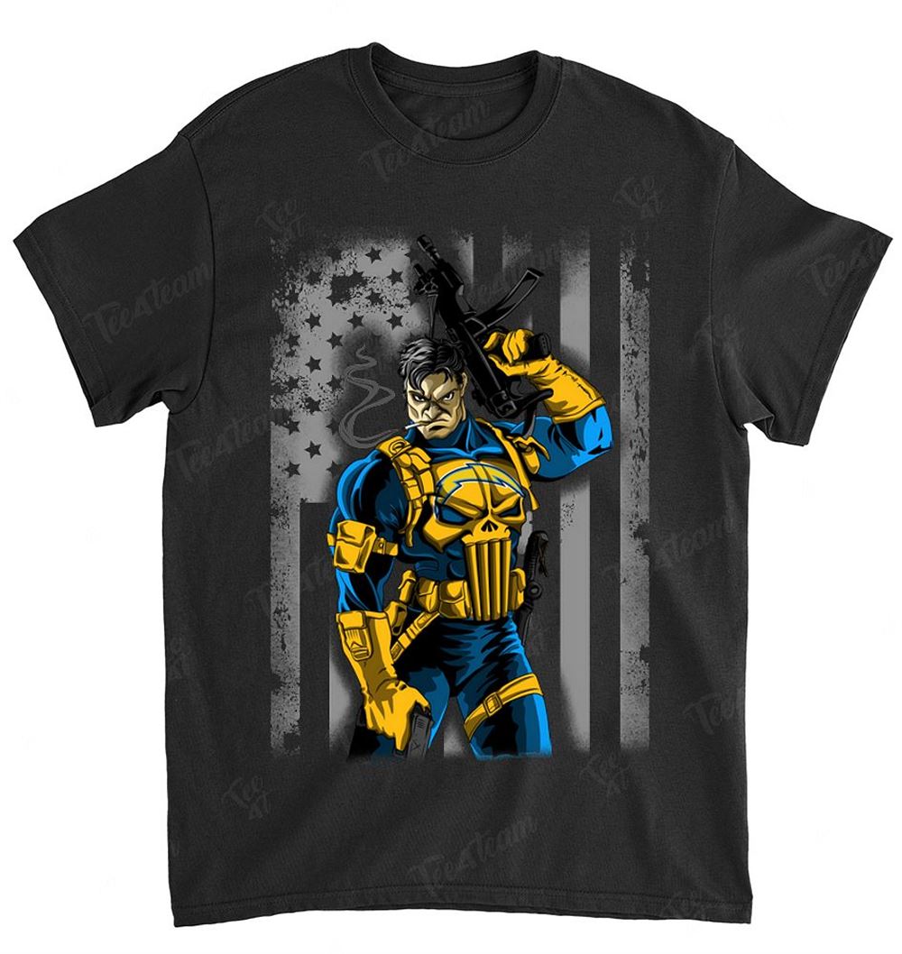 NFL Los Angeles Chargers 023 Punisher Flag Dc Marvel Jersey Superhero Avenger Shirt Size Up To 5xl