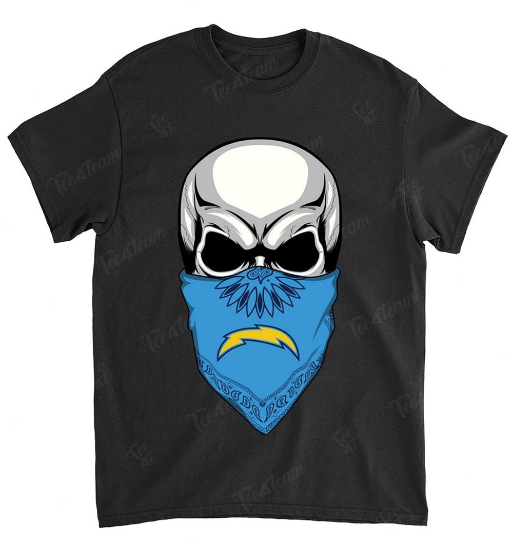 NFL Los Angeles Chargers 082 Skull Rock With Mask Shirt Size Up To 5xl
