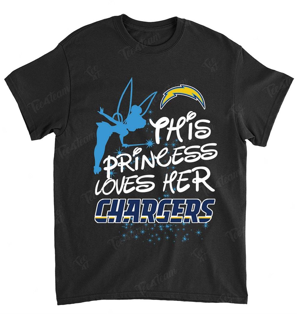 NFL Los Angeles Chargers 108 Fairy Disney This Princess Loves Her Team Shirt Size Up To 5xl