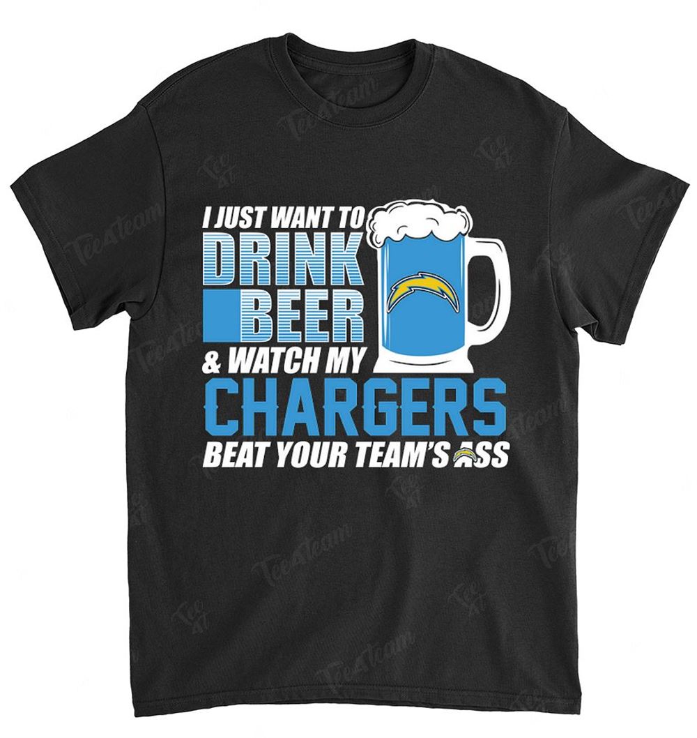 NFL Los Angeles Chargers 173 I Just Want To Drink Beer Shirt Size S-5xl