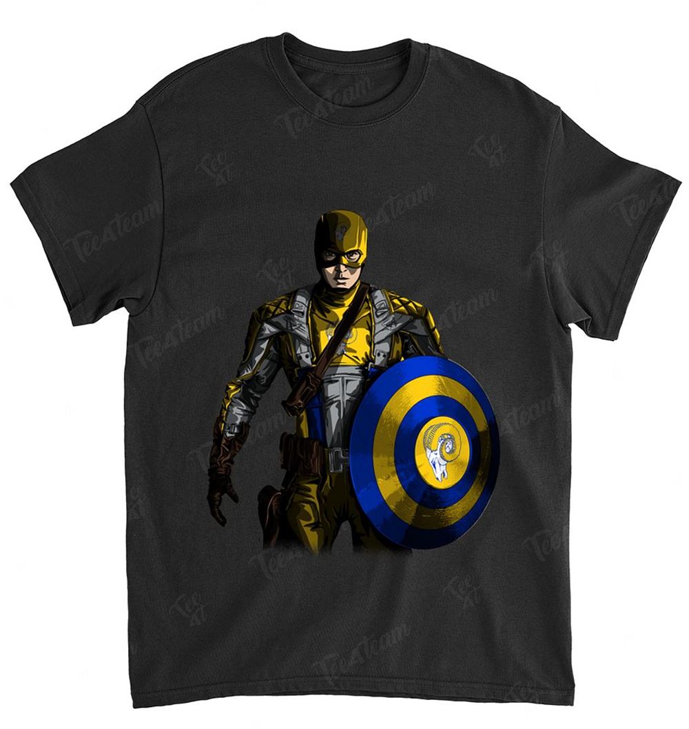 NFL Los Angeles Rams 015 Captain Dc Marvel Jersey Superhero Avenger Shirt Tshirt For Fan