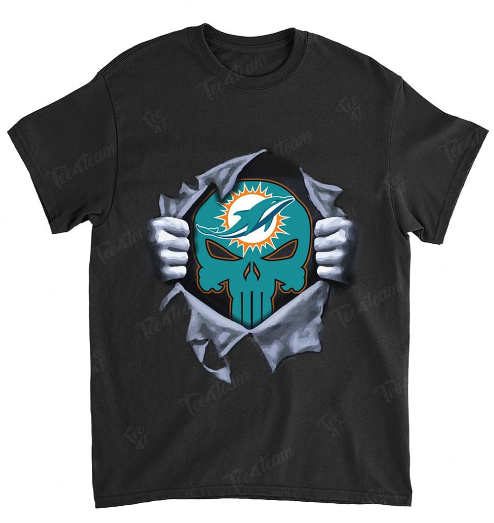 NFL Miami Dolphins 075 Punisher Logo Dc Marvel Jersey Superhero Avenger Shirt Tshirt For Fan