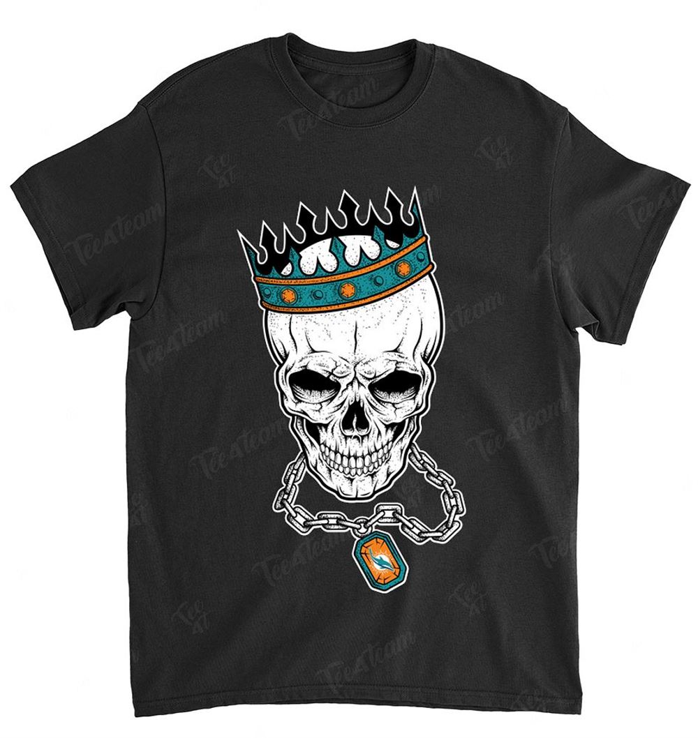 NFL Miami Dolphins 080 Skull Rock With Crown Shirt Size S-5xl