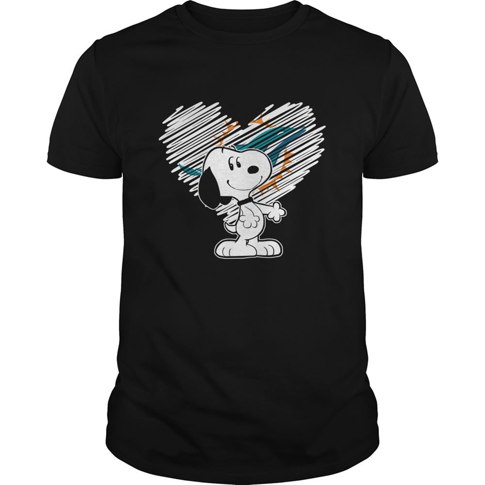 NFL Miami Dolphins Snoopy In My Heart Football Shirt Size Up To 5xl