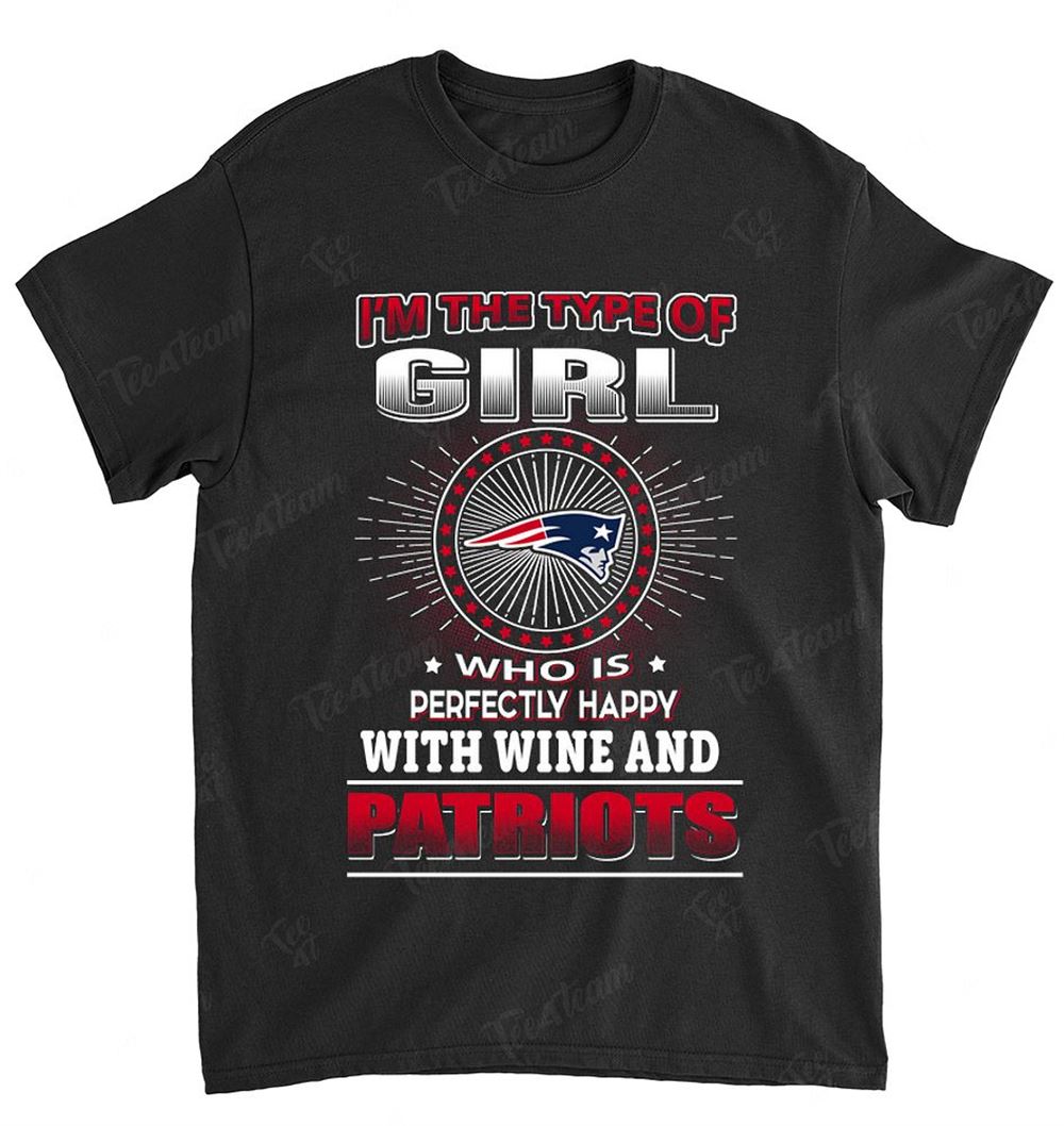 NFL New England Patriots 160 Girl Loves Wine Shirt Gift For Fan