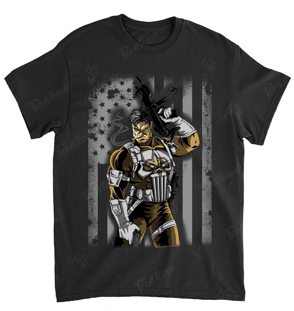 NFL New Orleans Saints 023 Punisher Flag Dc Marvel Jersey Superhero Avenger Shirt Size S-5xl