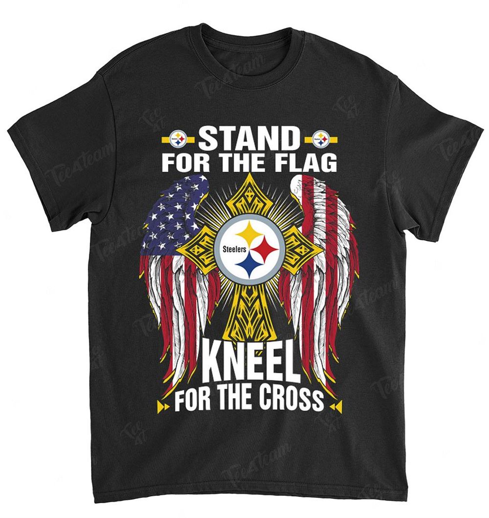 NFL Pittsburgh Steelers 000 Stand For The Flag Knee For The Cross Shirt Size S-5xl