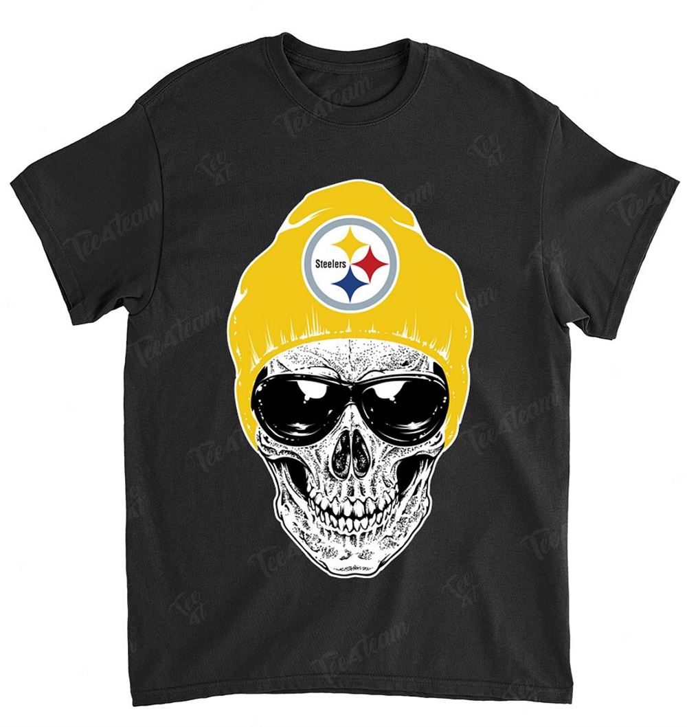 NFL Pittsburgh Steelers 079 Skull Rock With Beanie Shirt Size S-5xl
