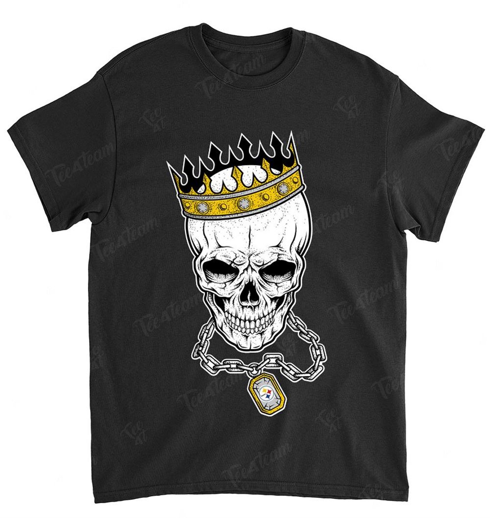 NFL Pittsburgh Steelers 080 Skull Rock With Crown Shirt Size Up To 5xl