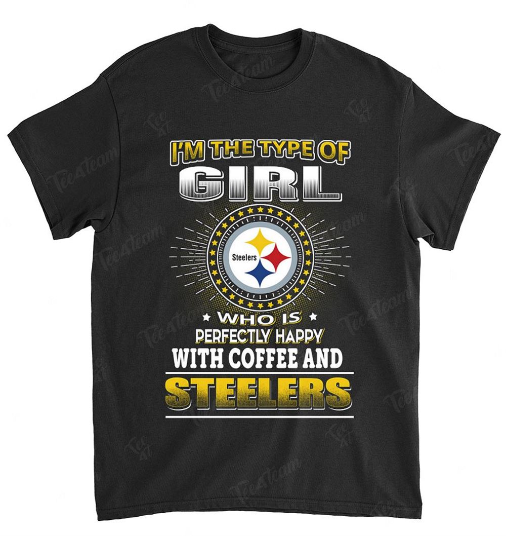 NFL Pittsburgh Steelers 161 Girl Loves Coffee Shirt Tshirt For Fan