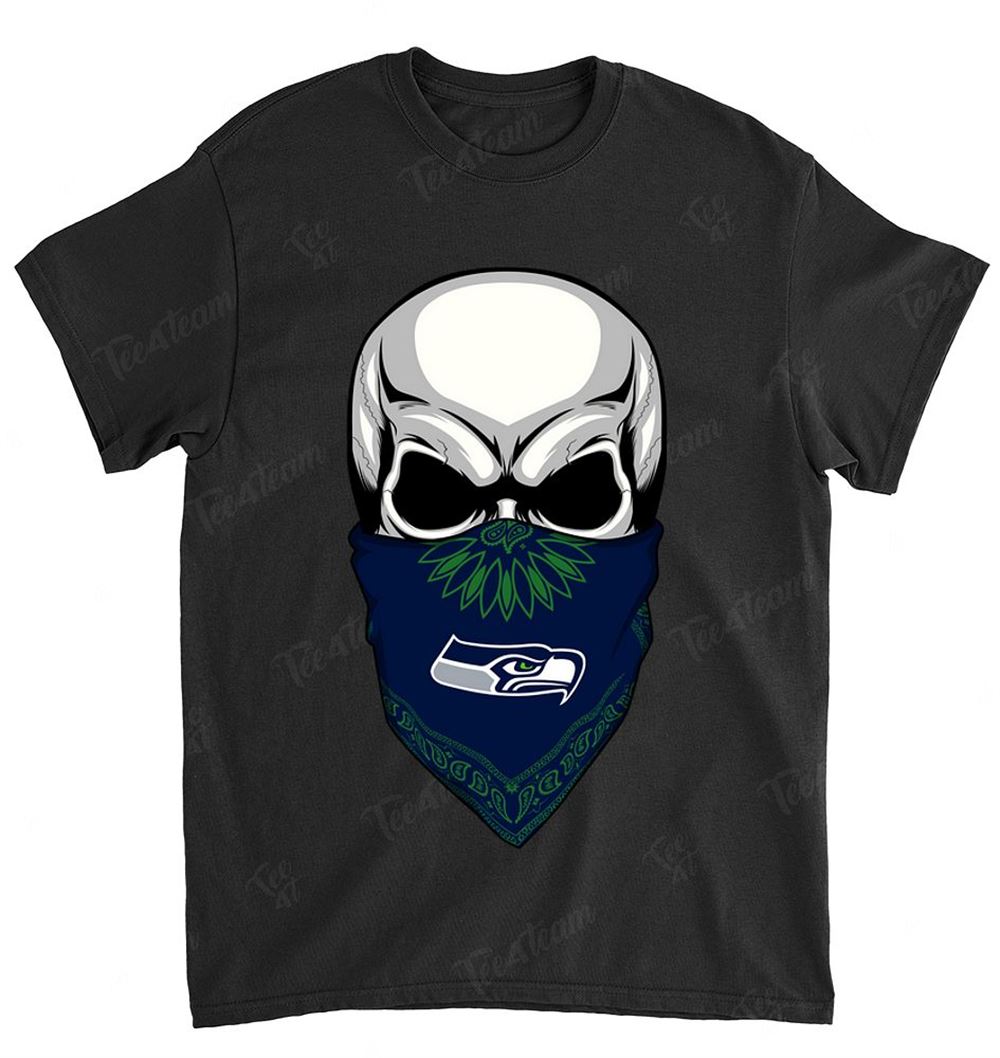 NFL Seattle Seahawks 082 Skull Rock With Mask Shirt Size S-5xl