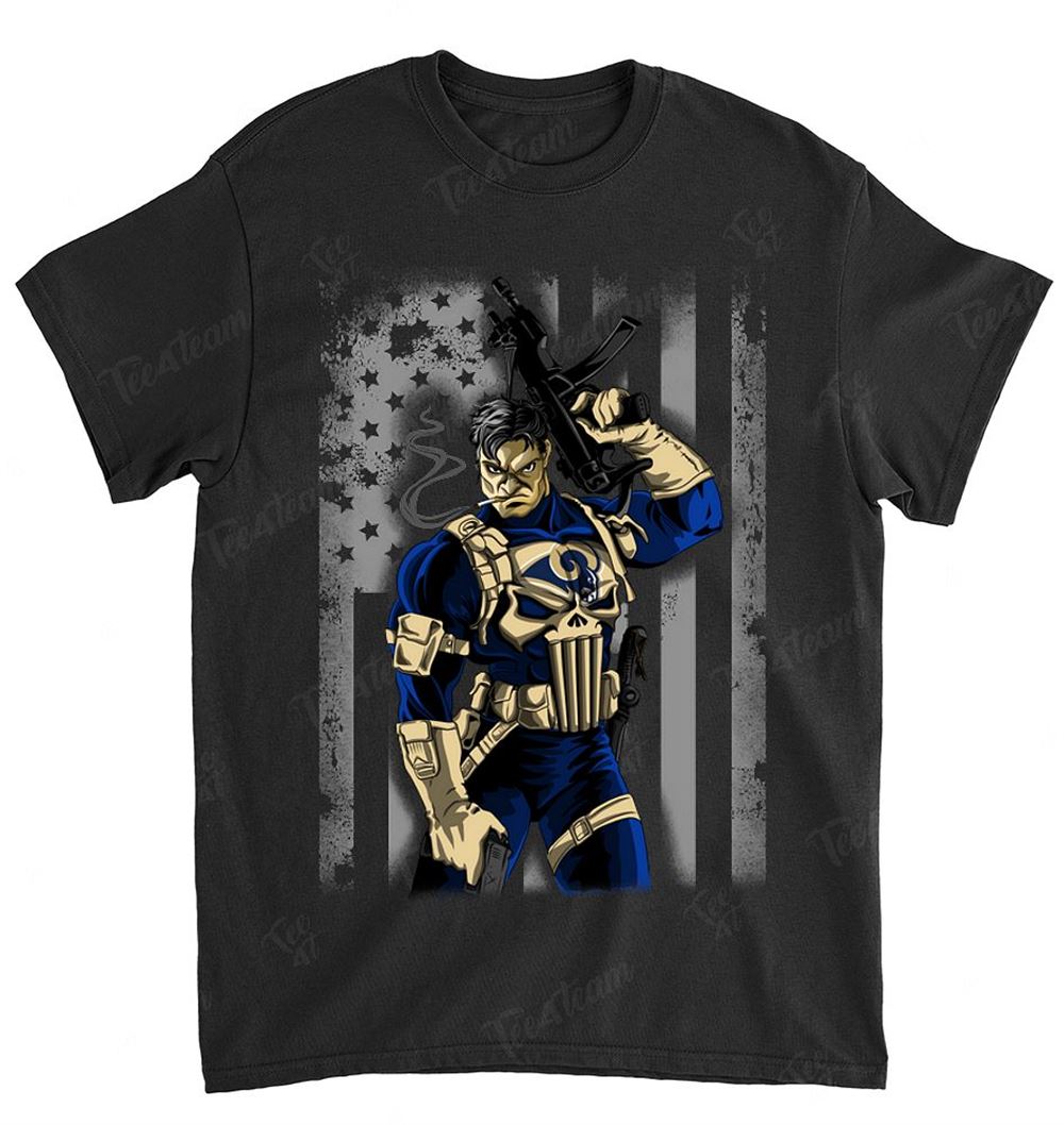 NFL St Louis Rams 023 Punisher Flag Dc Marvel Jersey Superhero Avenger Shirt Tshirt For Fan