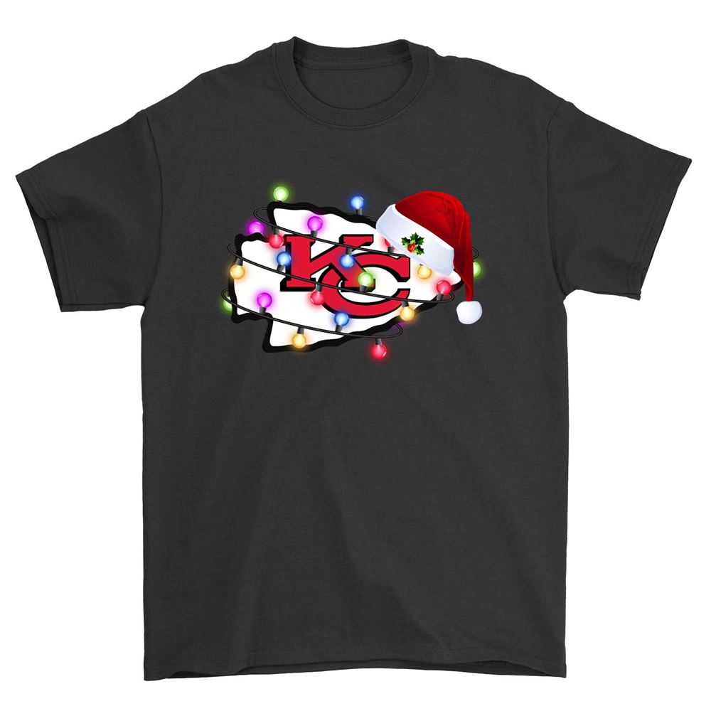 Santas Hat Merry Christmas Kansas City Chiefs Shirt
