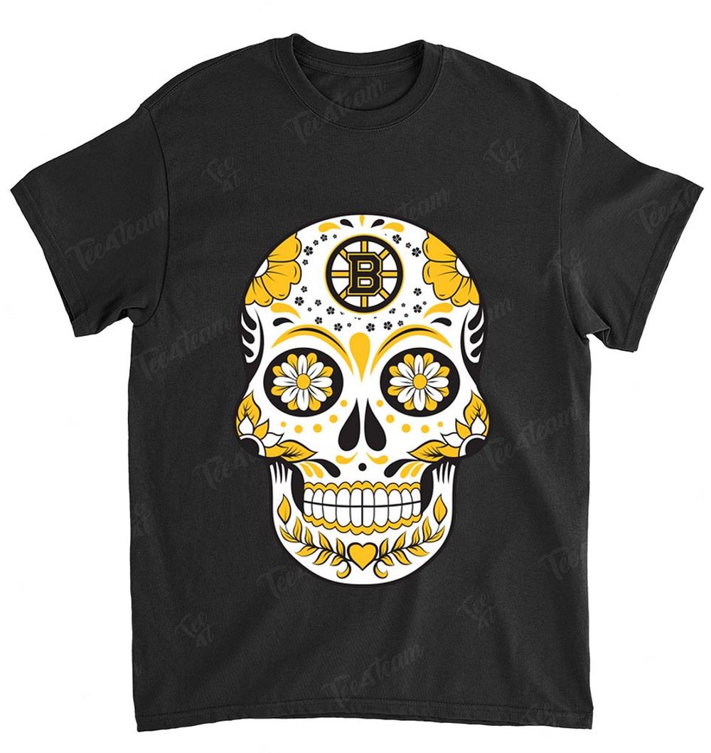 Nhl Boston Bruins 081 Skull Rock With Flower Shirt