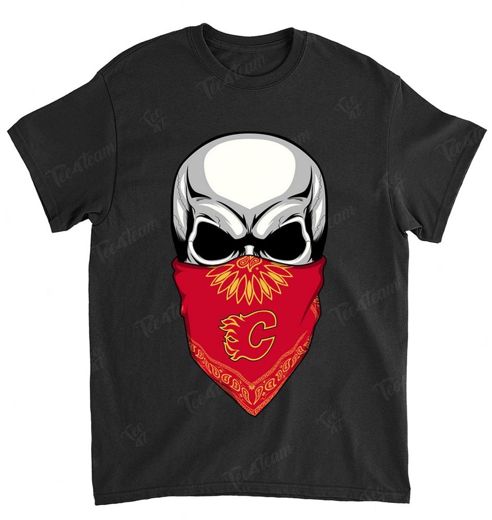 Nhl Calgary Flames 082 Skull Rock With Mask Shirt