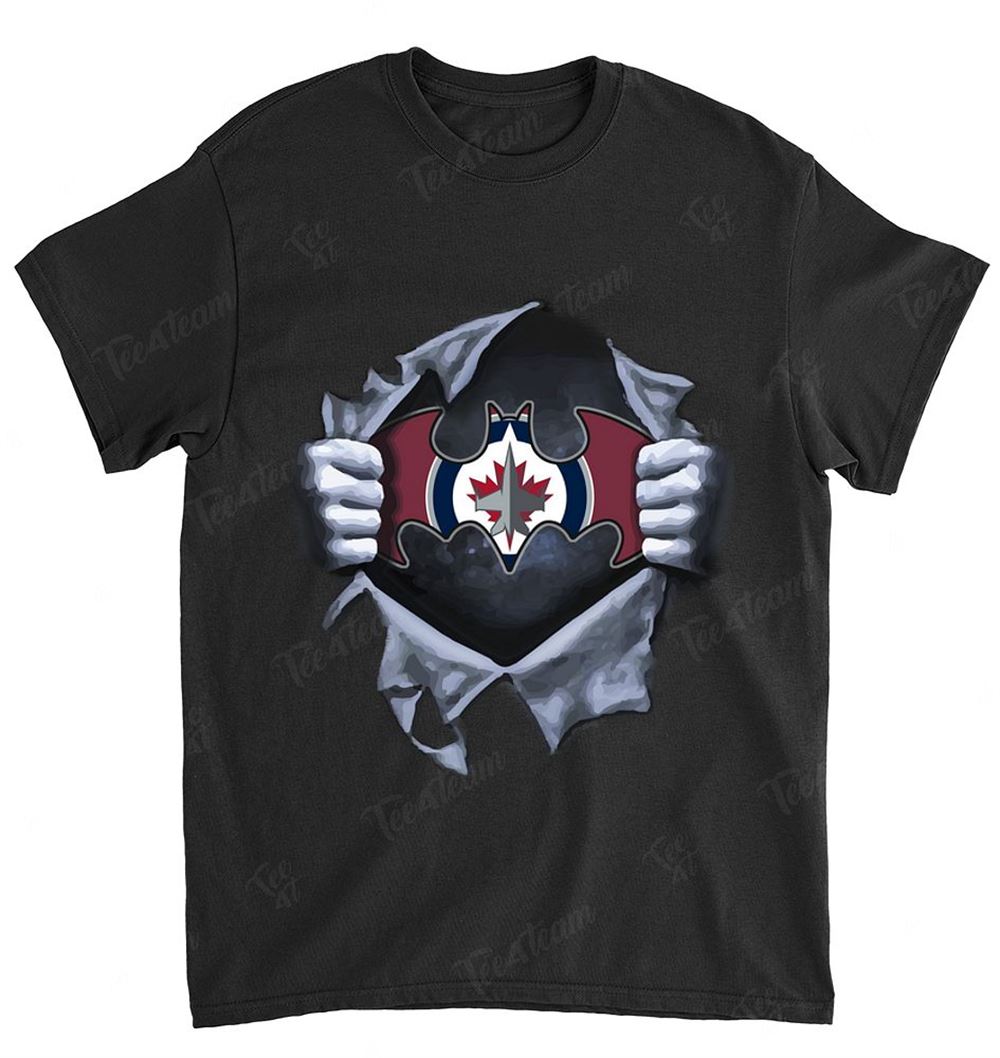 NHL Winnipeg Jets 070 Batman Logo Dc Marvel Jersey Superhero Avenger Shirt Size S-5xl