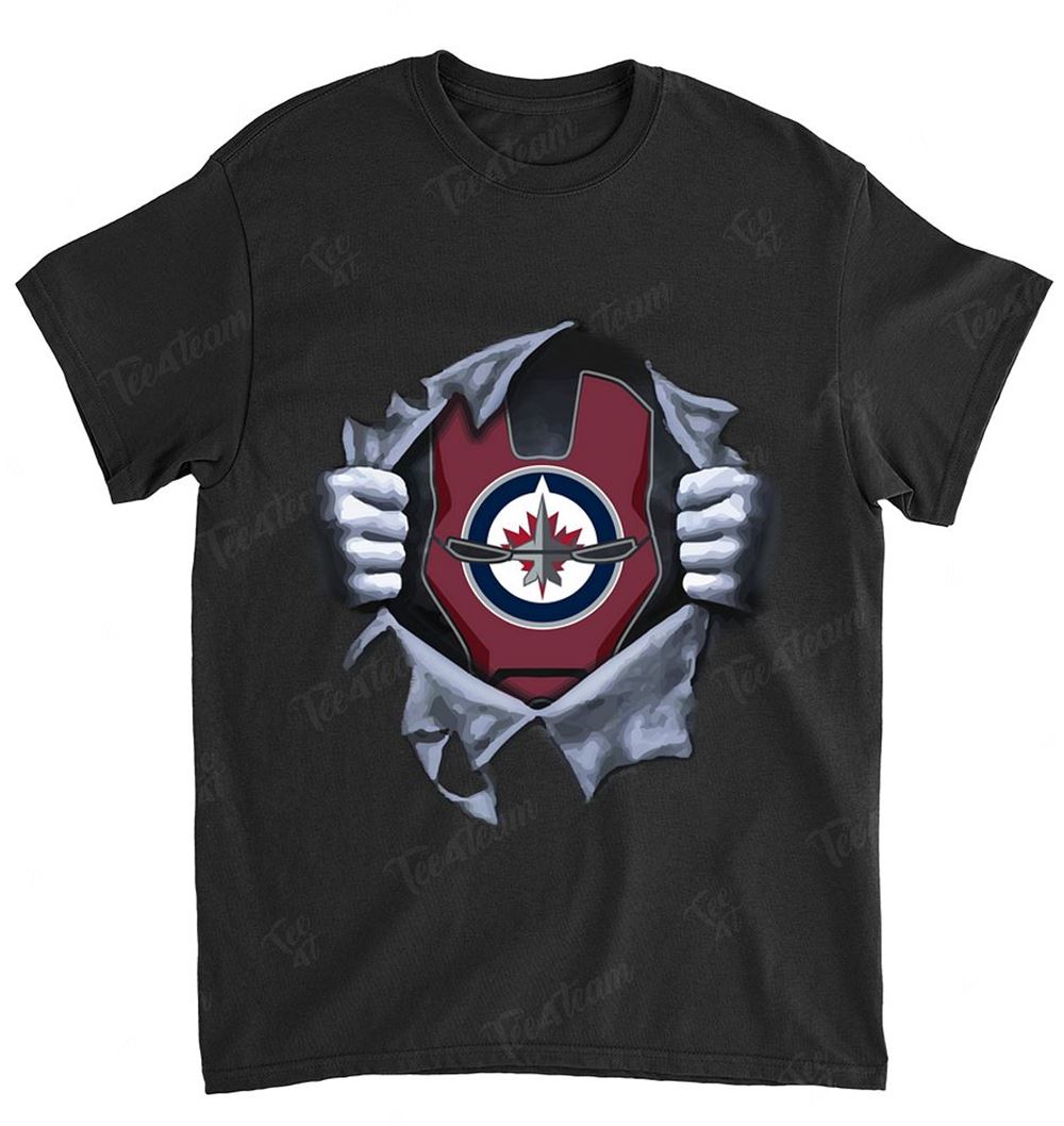 NHL Winnipeg Jets 074 Ironman Logo Dc Marvel Jersey Superhero Avenger Shirt Size Up To 5xl