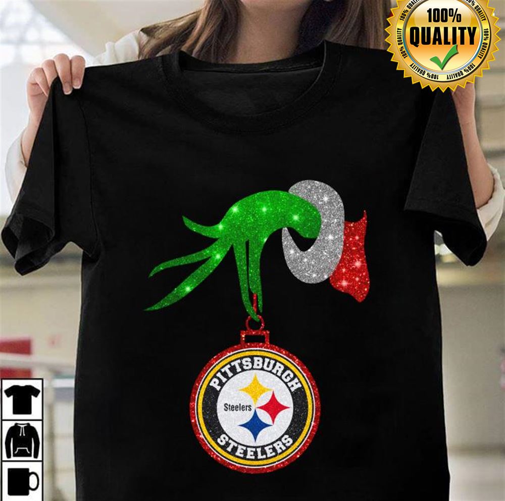 Grinch Hand Holding Pittsburgh Steelers Christmas Size S-5xl