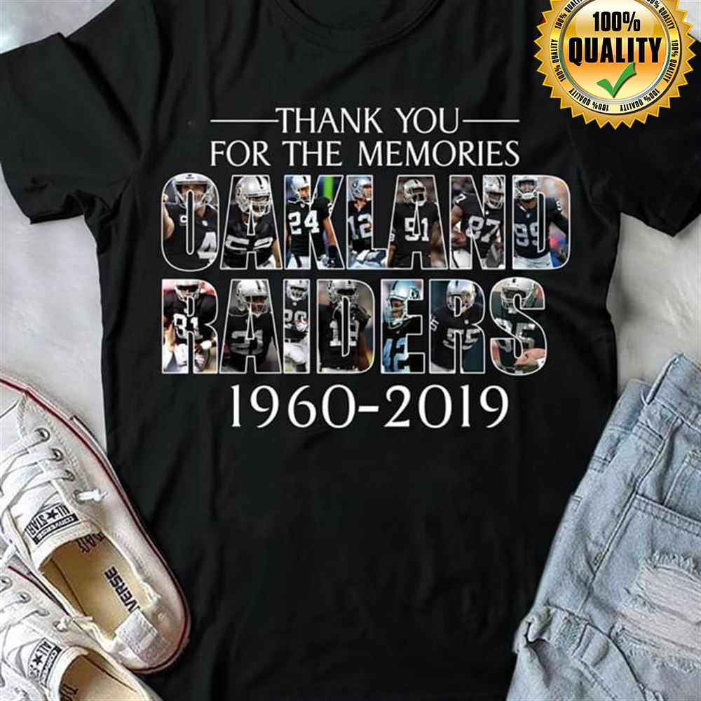 Oakland Las Vergas Raiders 1960-2019 Thank You For The Memories Gift For Fan