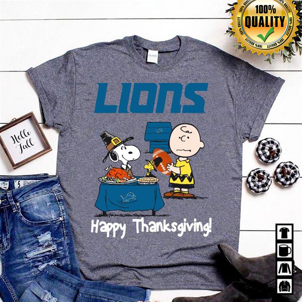 Peanuts Detroit Lions Football Happy Thanksgiving