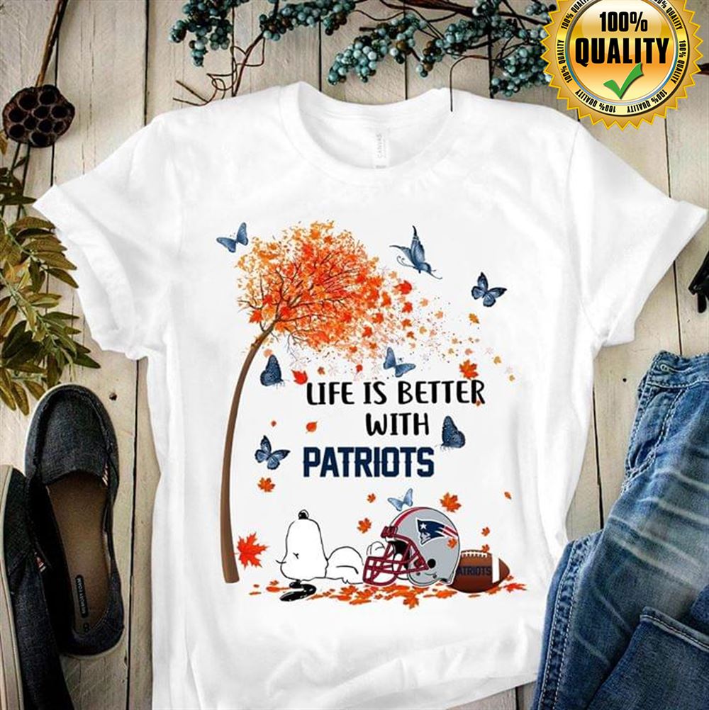 Snoopy Fall Life Is Better With New England Patriots Size S-5xl