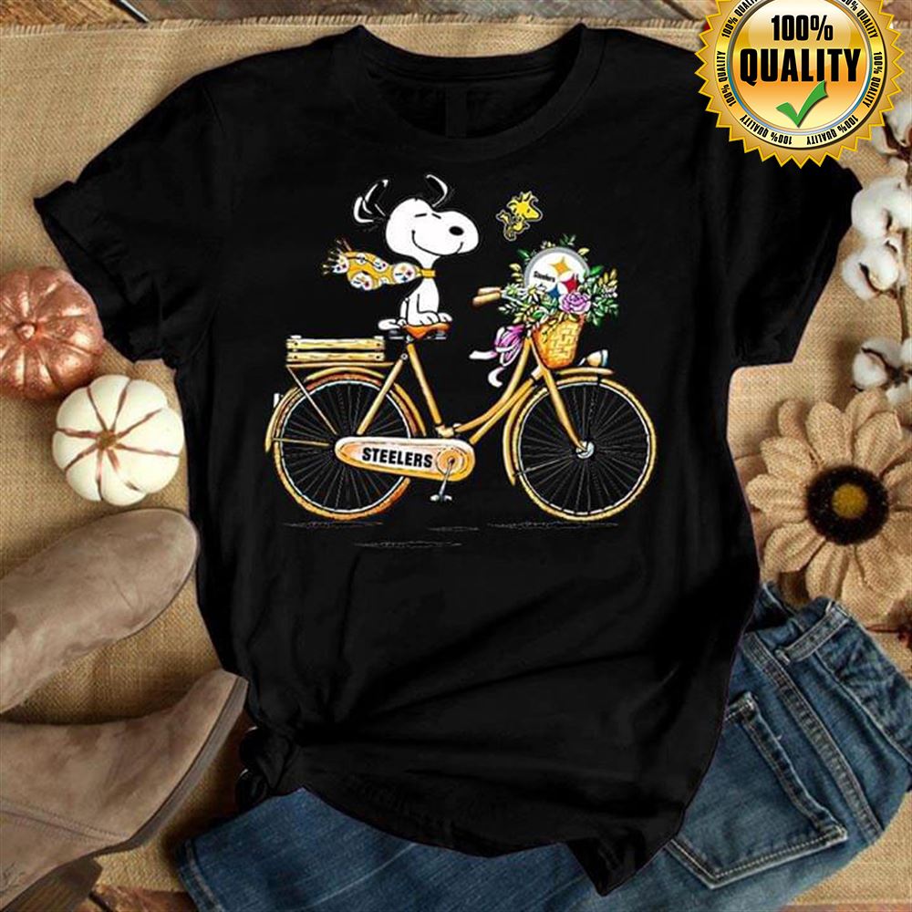 Snoopy On Bicycle Pittsburgh Steelers Size Up To 5xl