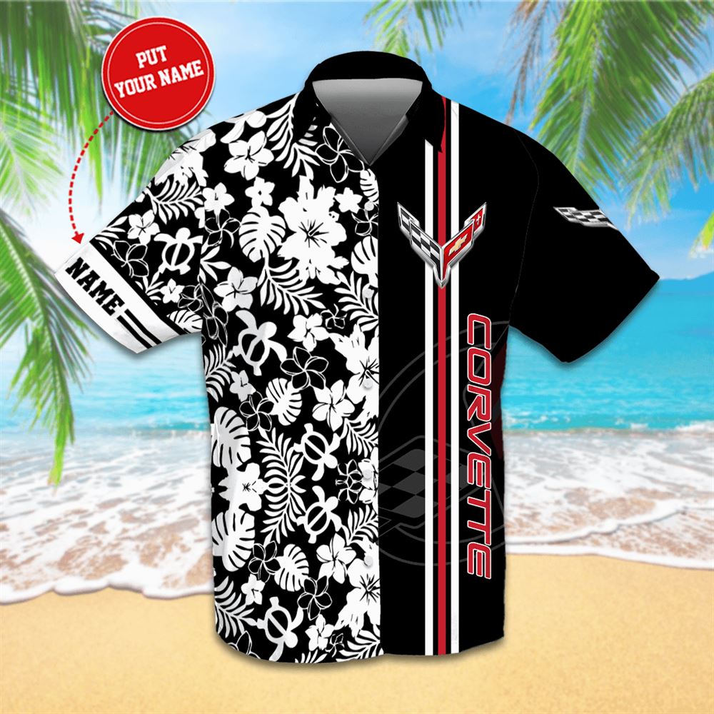 Personalized Chevrolet Corvette Custom No78 Hawaiian Shirts Summer Short Sleeve Hawaiian Beach Shirt