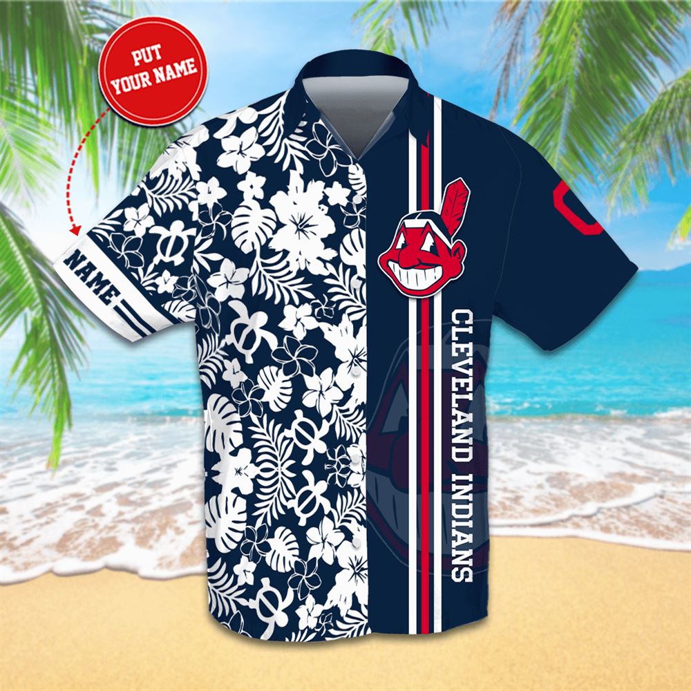 Personalized Cleveland Indians Custom No79 Hawaiian Shirts Summer Short Sleeve Hawaiian Beach Shirt