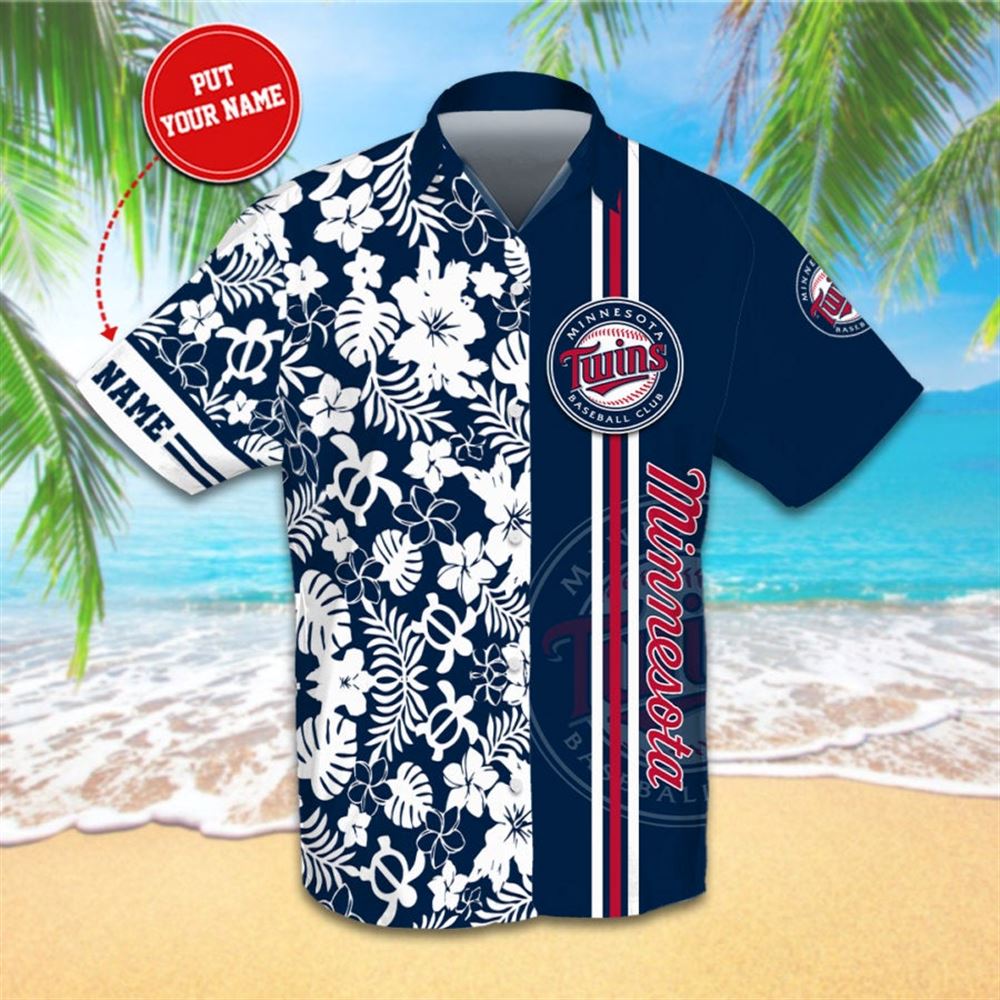 Personalized Minnesota Twins Hawaiian Shirts Summer Short Sleeve Hawaiian Beach Shirt