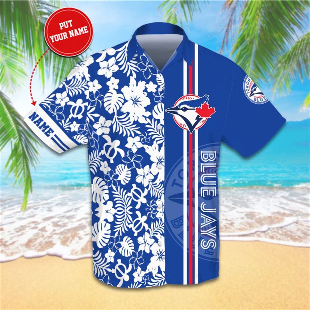 Personalized Toronto Blue Jays Custom No111 Hawaiian Shirts Summer Short Sleeve Hawaiian Beach Shirt