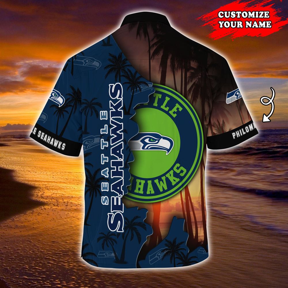 Seattle Seahawks Nfl-customized Summer Hawaii Shirt For Sports Enthusiasts Summer Short Sleeve Hawaiian Beach Shirt
