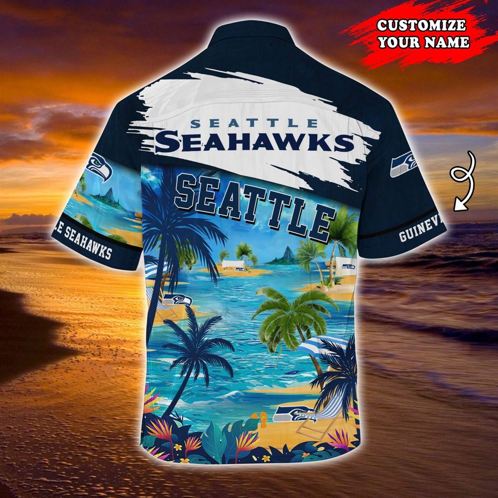Seattle Seahawks Nfl-customized Summer Hawaii Shirt For Sports Fans Summer Short Sleeve Hawaiian Beach Shirt