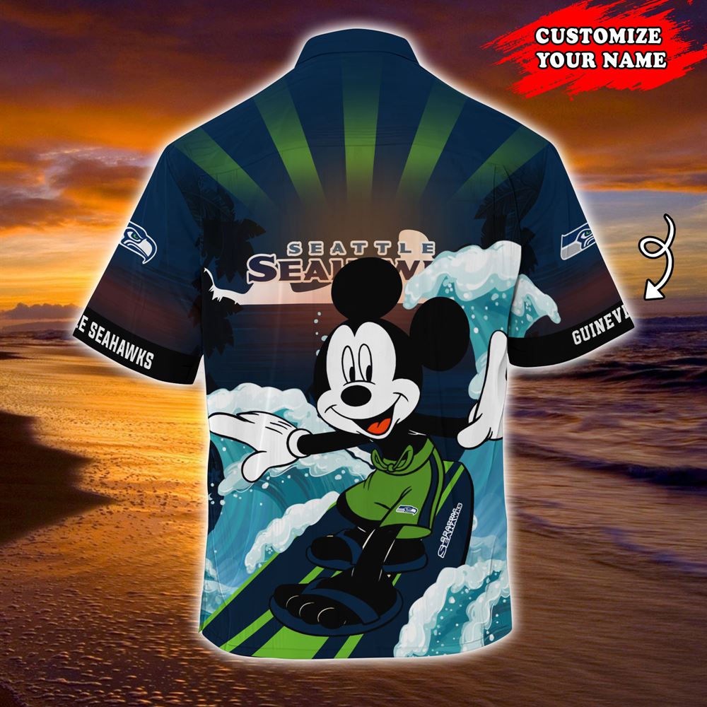 Seattle Seahawks Nfl-summer Customized Hawaii Shirt For Sports Fans Summer Short Sleeve Hawaiian Beach Shirt