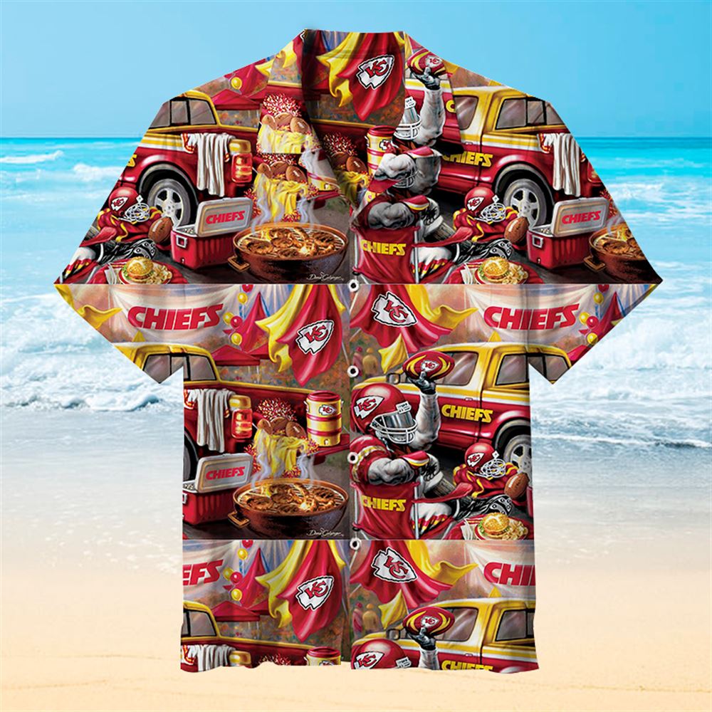 Kansas City Chiefs Hawaiian Shirt Limited Edition For Fans Summer Short ...