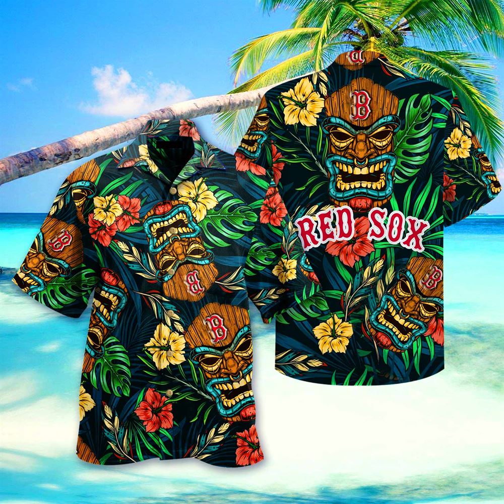 Premium Boston Red Sox Mlb Hawaiian Shirt 3d Summer Short Sleeve Hawaiian Beach Shirt