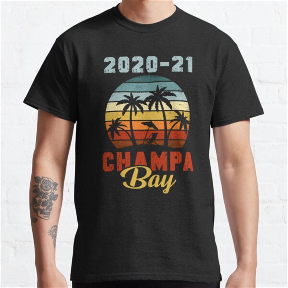 Champa Bay 2020 2021 Florida Shirt Vintage Palm Trees Sunset 5zu